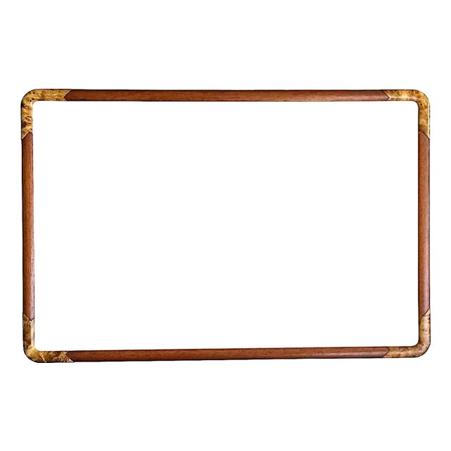 1960s Rosewood Art Frame With Burled Wood Corner Accents For Sale