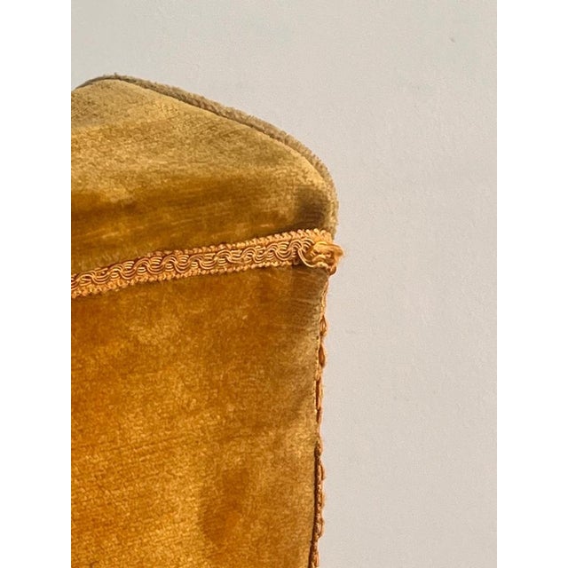 Italian Ochre Velvet Chairs, 1950s, Set of 2 For Sale - Image 9 of 17