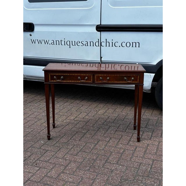 Console Table in Mahogany with Two Drawers For Sale - Image 9 of 10