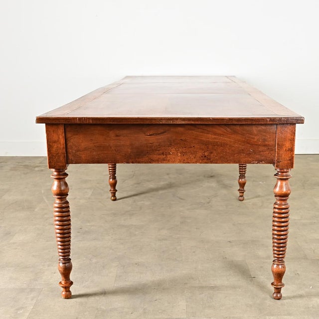 French 19th Century Solid Walnut Convent Dining Table For Sale - Image 11 of 12