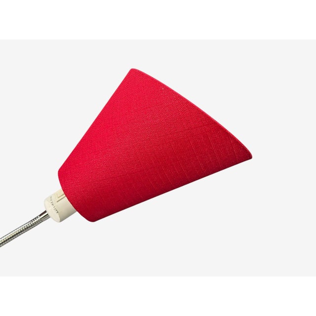 Ah Belysing, Floor Lamp, White Lacquered Metal, Red Fabric, Sweden, 2000s For Sale In New York - Image 6 of 11