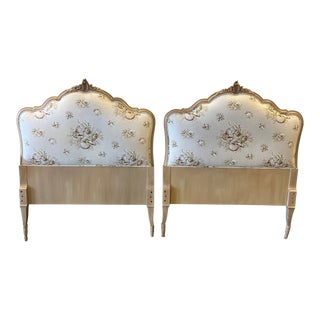 Late 20th Century Pair of Scalamandre Upholstered Twin Headboards For Sale