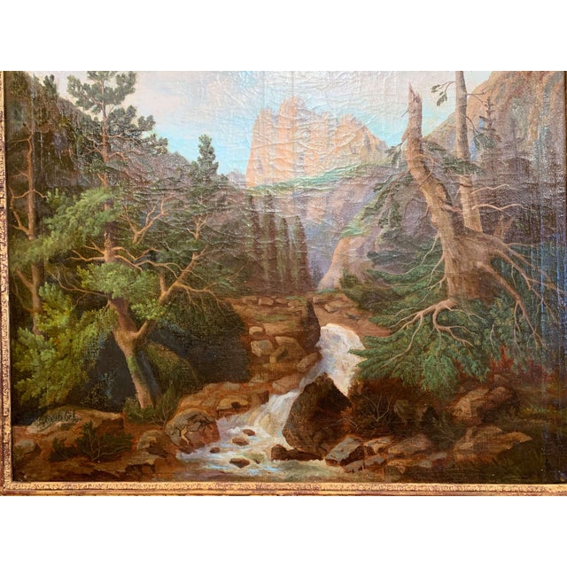 19th Century French Oil on Canvas Landscape Painting in ...