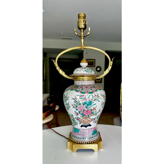 Single Late 19th Century Chinese Famille Rose Porcelain Vase Mounted Table For Sale In Palm Springs - Image 6 of 18