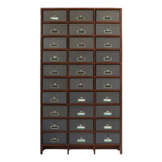 Industrial Filing Cabinet in Wood, Belgium, 1920s For Sale