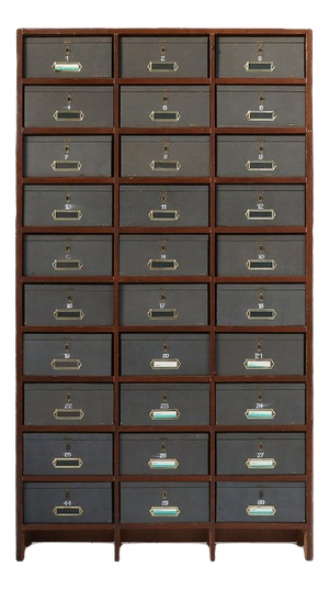 Industrial Filing Cabinet in Wood, Belgium, 1920s