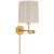 Barbara Barry for Visual Comfort Signature Go Lightly Swing Arm Wall Light in Gild with China White Shade For Sale