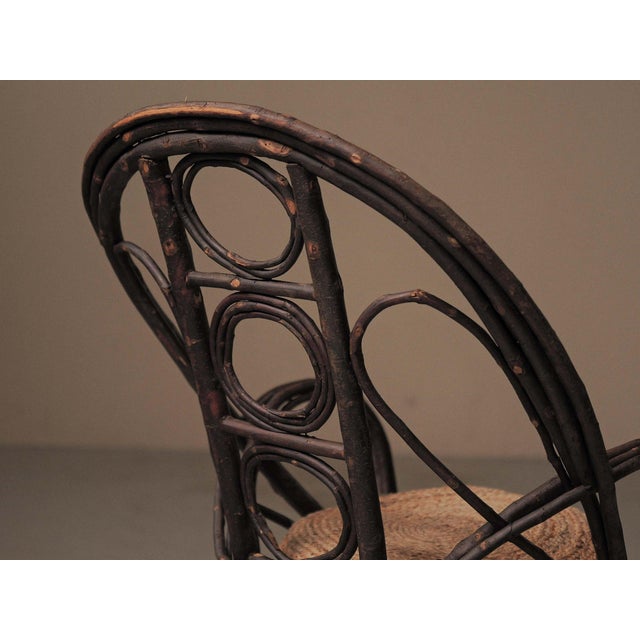 Antique French Folk-Art Hazel Branch Armchair, 1890s For Sale - Image 17 of 18