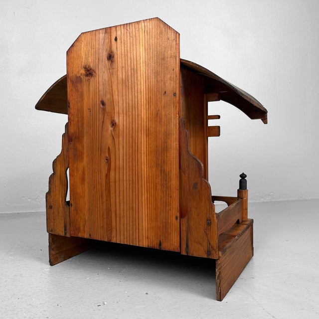 Japanese Wooden Shrine of Kamidana with Monk, 1950s, Set of 2 For Sale - Image 15 of 16