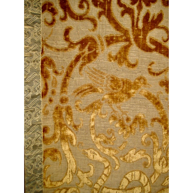17th Century Italian Silk Cut Velvet on Silver Thread Grotesque Tapestry For Sale - Image 6 of 11