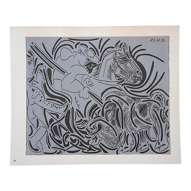 Mid 20th Century Vintage Lithograph-"Pique" After Picasso For Sale - Image 5 of 5