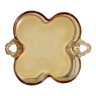 Amber Glass Vanity Tray Circa 30s For Sale