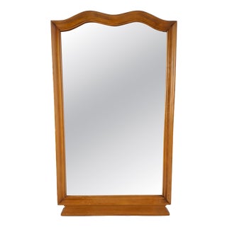 Mid-Century Curved Walnut Frame Mirror, Former Czechoslovakia, 1960s For Sale