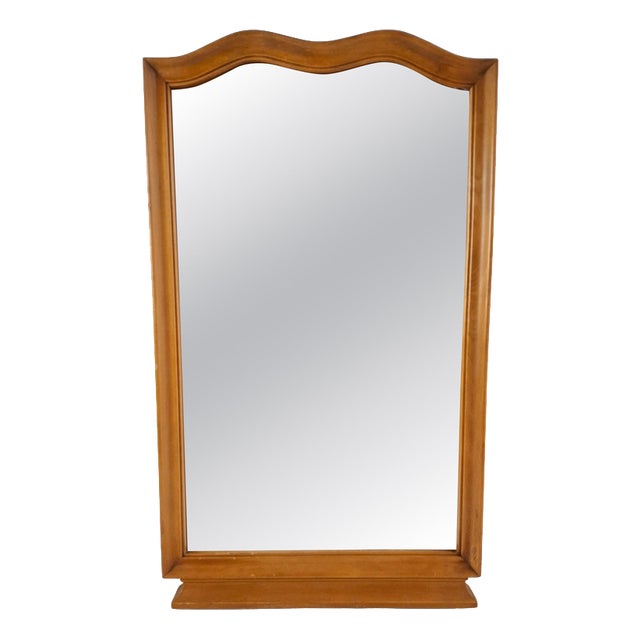 Mid-Century Curved Walnut Frame Mirror, Former Czechoslovakia, 1960s For Sale