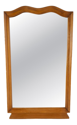 Mid-Century Curved Walnut Frame Mirror, Former Czechoslovakia, 1960s