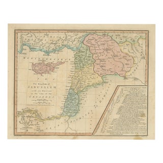 Kingdom of Jerusalem Map with Crusades Holy Land by Wilkinson, 1817 For Sale