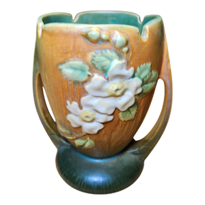Roseville Pottery White Rose Vase