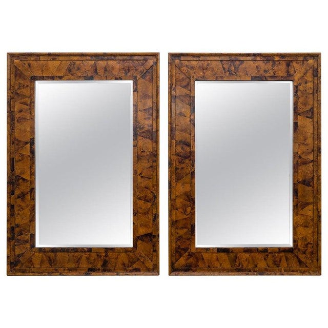 Maitland Smith Statement 58x40 Coconut Shell Wall Mirrors A Pair Chairish