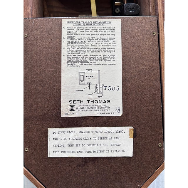 Seth Thomas Clock Company 1970s Seth Thomas Grandfather Clock For Sale - Image 4 of 6
