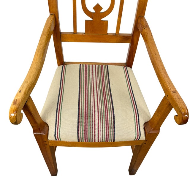 Dutch Empire Lyre Back Armchair in Cherrywood For Sale - Image 5 of 13