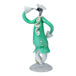 Vintage Murano Art Glass Sculpture of a Venetian Carnivalist, Seguso Ca. 1940s