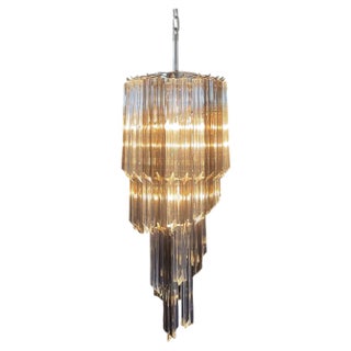 Murano Glass Quadriedri Prisms Chandelier, 1980s For Sale