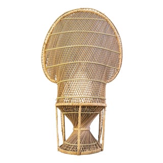 Vintage Wicker Peacock Chair, 1970s For Sale