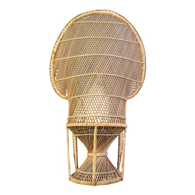 Vintage Wicker Peacock Chair, 1970s For Sale