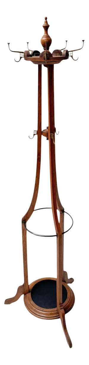 Arts & Crafts Coat Stand with Rotating Top, 1900s