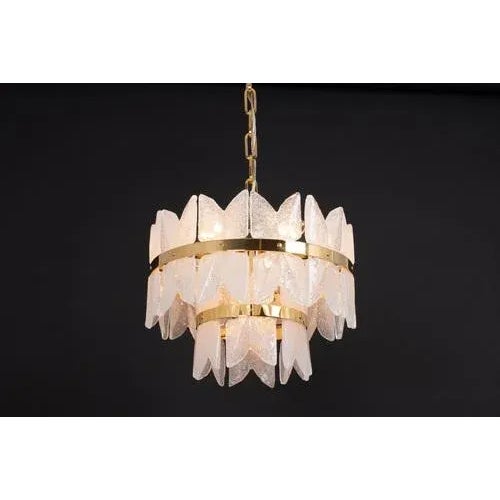 Gold Gilt Brass & Crystal Glass Light Chandelier Corina, Kalmar, Austria, 1970s For Sale - Image 8 of 12