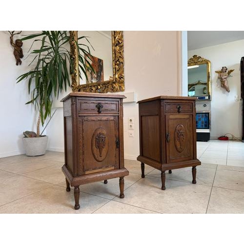 Wood Art Nouveau Nightstands, 1890s, Set of 2 For Sale - Image 7 of 18