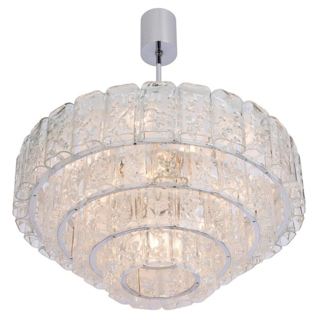 Large Ice Glass Tubes Chandelier by Doria, Germany, 1960s For Sale - Image 16 of 16