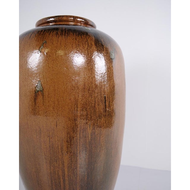 Ceramic Floor Vase with Brown Glaze For Sale - Image 4 of 10