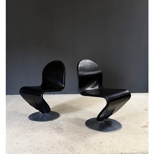 1960s Mid-Century Modern System 123 Dining Chairs by Verner Panton for Fritz Hansen, 1960s, Set of 2 For Sale - Image 5 of 18