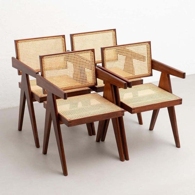 051 Capitol Complex Office Chairs in the style of Pierre Jeanneret, 1970s, Set of 4 For Sale - Image 3 of 17