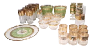 Mid 20th Century Set of Mid Century Cuyler Skylyte Barware Glasses - 33 pcs