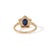 14k Yellow Gold 1.3ct Oval Deep Blue Sapphire & Diamond Star Cluster Ring Size 4 For Sale - Image 10 of 18