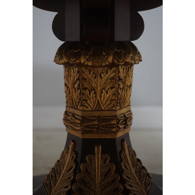 Baker French Empire Round Faux Marble Top Center Table For Sale - Image 12 of 16
