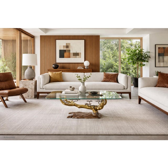 Introducing a stunning vintage brass bonsai coffee table, masterfully designed by renowned Belgian artisan Willy Daro in...