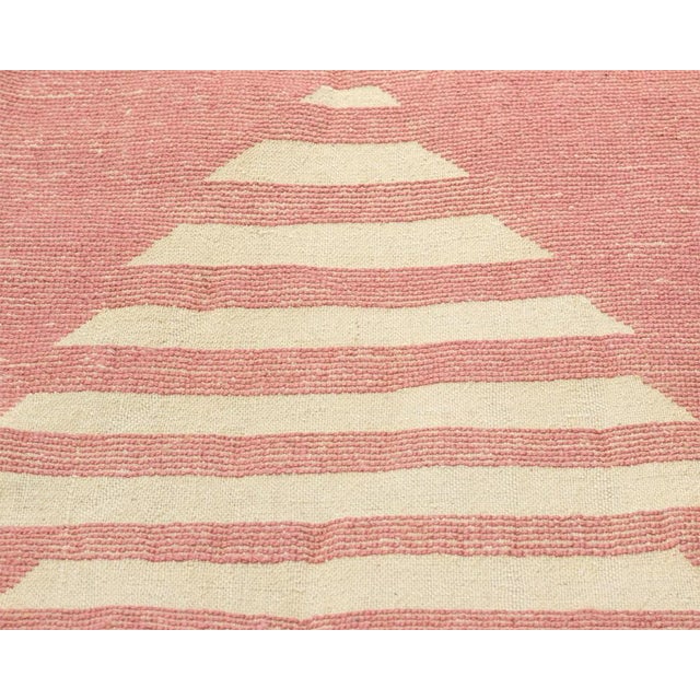 Textile Tribal Linear Diamond Hand-Knotted Wool Rug | 10'7" X 6'9" | One of a Kind For Sale - Image 7 of 7