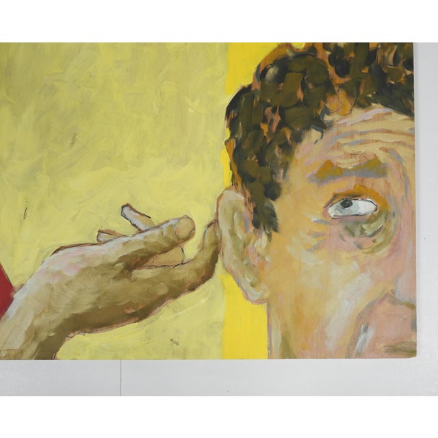 Contemporary Surreal Portrait Blonde Woman Man Painting For Sale - Image 4 of 6