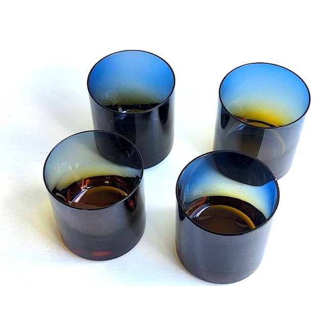 1960s Denby Milnor Sweden Lowball Tumblers in Bluerina, Set of 4 For Sale - Image 9 of 11