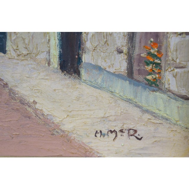Late 20th Century H. McRae Impressionist European Cityscape Oil Painting on Board 11" For Sale - Image 10 of 11
