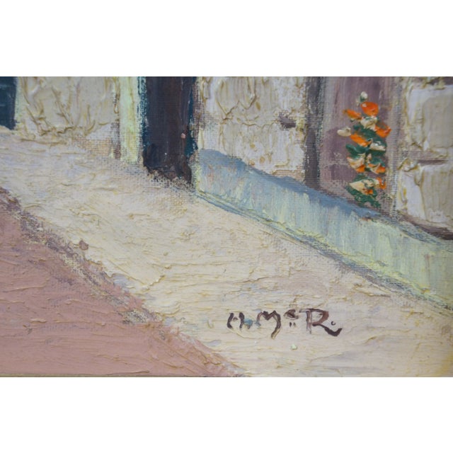 Late 20th Century Helen McRae Impressionist European Cityscape Oil Painting on Board 11" For Sale - Image 10 of 11