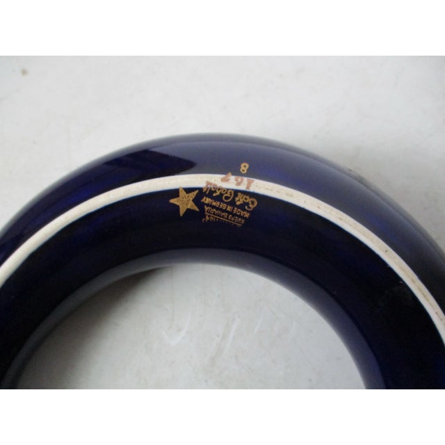 Art Deco Lindner Kueps Porcelain Cobalt Art Deco Wall Pocket Vintage 30s For Sale - Image 3 of 5