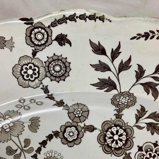 Early 19th Century William Ridgway English Staffordshire Transferware Platter, Flosculous Pattern For Sale - Image 5 of 13