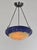 Daum freres & Louis Majorelle A wonderful French art deco hanging fixture in wrought iron with a Daum bowl in mottled...