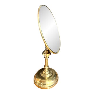 Antique Brass Swivel Adjustable Vanity /Table Mirror For Sale