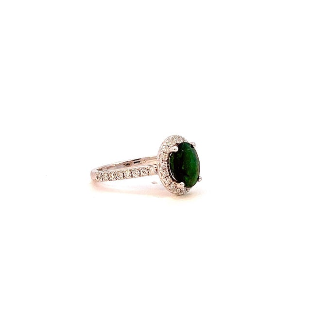 Natural Emerald Diamond Ring 6.5 14k White Gold 9.31 TCW Certified For Sale - Image 10 of 13