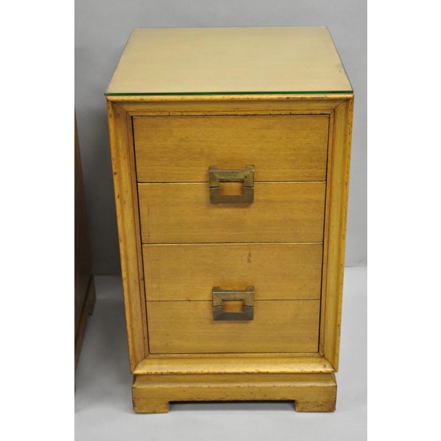 Traditional Mid Century Modern Mahogany James Mont Style Nightstands by Red Lion - A Pair For Sale - Image 3 of 12